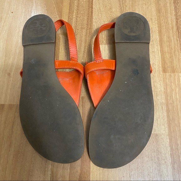 Tory Burch Orange Leather Sandals - Picture 8 of 16